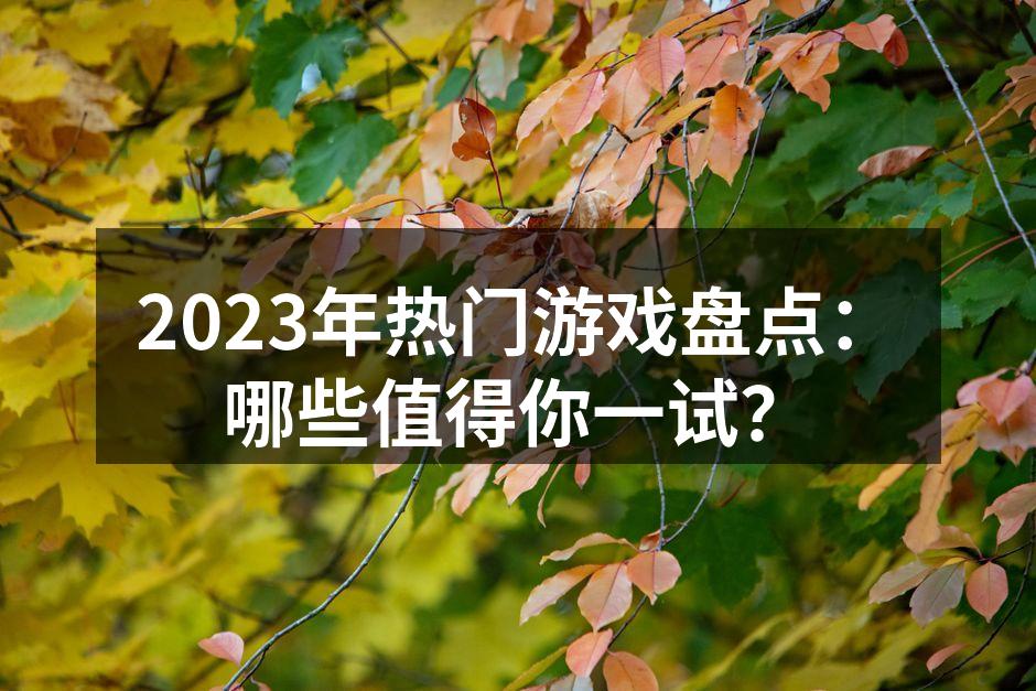 2023年热门游戏盘点：哪些值得你一试？